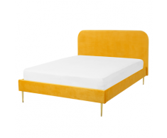 Letto in velluto giallo 140 x 200 cm FLAYAT
