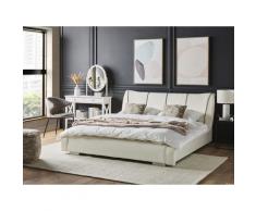 Letto ad acqua in pelle bianca con accessori inclusi 160x200cm NANTES