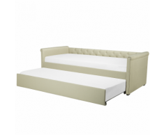 Letto da giorno in tessuto beige 90x200cm LIBOURNE