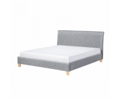 Letto matrimoniale moderno in tessuto grigio 180x200cm SENNEZ