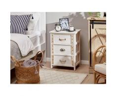 Comodino con 3 Cassetti Bianco /Legno Natural LOBIS