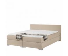 Letto boxspring in tessuto beige 180 x 200 cm PRESIDENT