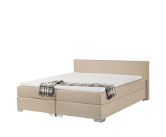 Letto boxspring in tessuto beige 180 x 200 cm PRESIDENT