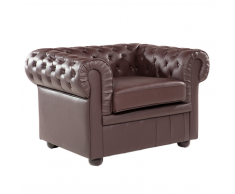 Poltrona vintage in pelle marrone CHESTERFIELD