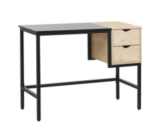Scrivania da ufficio 120 x 50 cm nero e legno chiaro HARPER