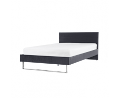 Letto imbottito velluto grigio rete a doghe 140 x 200 cm BELLOU