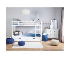Letto a Castello 90 x 200 cm Bianco con Contenitore REGAT