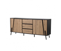 Credenza buffet in color legno e nero BLACKPOOL