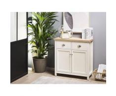Credenza con 2 cassetti beige e legno chiaro CLIO