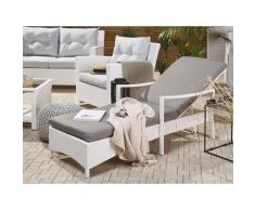 Lettino da giardino in rattan bianco VASTO