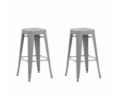 Set di 2 sgabelli da bar in metallo argento dorato 76 cm CABRILLO
