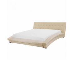 Letto matrimoniale in velluto beige 180x200cm LILLE