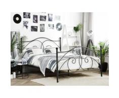 Letto in metallo rete a doghe nera 180 x 200 cm DINARD