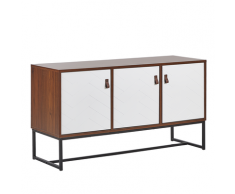 Credenza a 3 ante in legno scuro e bianco NUEVA