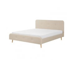 Letto matrimoniale moderno in tessuto beige 180x200cm RENNES