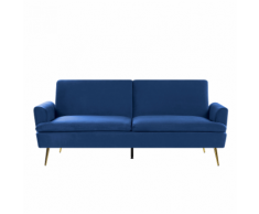 Divano letto 3 posti in velluto blu navy VETTRE