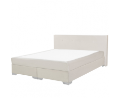 Letto boxspring velluto beige 160 x 200 cm CONSUL