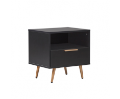 Comodino a 1 cassetto nero 50 x 40 cm INDIO