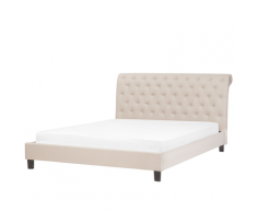 Letto matrimoniale moderno in tessuto beige 160 x 200 cm REIMS