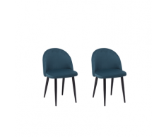 Set di 2 sedie da pranzo in velluto blu scuro VISALIA