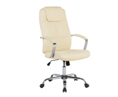 Sedia da ufficio rivestita in ecopelle beige WINNER