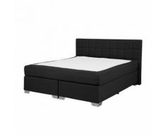 Letto boxspring in tessuto nero 140 x 200 cm ADMIRAL