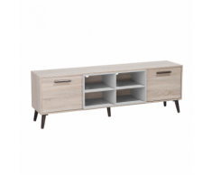 Mobile TV in naturale color legno e grigio ALLOA