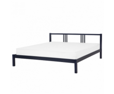 Letto matrimoniale in legno blu marino 160x200cm VANNES