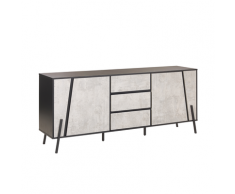 Credenza in finto cemento / nero BLACKPOOL