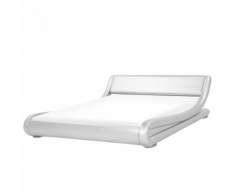 Letto super king size in ecopelle in color argento 180x200 cm AVIGNON