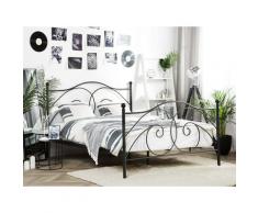 Letto in metallo nero 160 x 200 cm DINARD