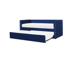 Letto estraibile in velluto blu 90 x 200 cm GASSIN