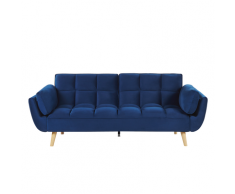 Divano letto in velluto blu scuro ASBY