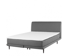 Letto boxspring matrimoniale tessuto grigio chiaro 140 x 200 cm MADAME