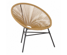 Sedia in simil rattan beige ACAPULCO