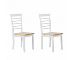 Set di 2 sedie da pranzo in legno chiaro e bianco BATTERSBY