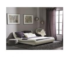 Letto in pelle sintetica bianca 160 x 200 cm AVIGNON