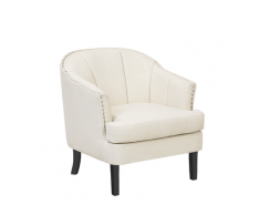 Poltrona imbottita in tessuto beige - ELVERUM
