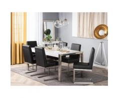Tavolo da pranzo struttura in metallo piano bianco lucido 180x90cm ARCTIC I