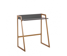 Scrivania da ufficio 74 x 47 cm grigio ed oro GILROY