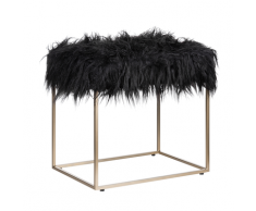 Sgabello peloso in colore nero MANHATTAN