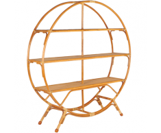 Libreria con 3 Ripiani in Rattan Naturale TUVALU