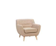 Poltrona singola beige imbottita in tessuto MOTALA