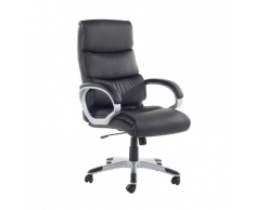 Sedia da ufficio in ecopelle nera KING