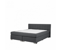 Letto boxspring in tessuto grigio 160 x 200 cm ADMIRAL