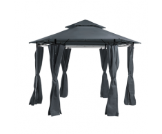 Gazebo in acciaio e tessuto grigio Ø350 cm PORTEL