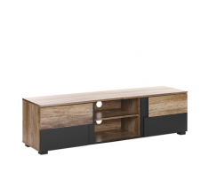 Mobile TV in legno chiaro e nero STERLING