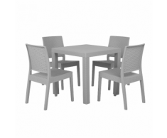 Set da giardino a 4 posti grigio chiaro FOSSANO