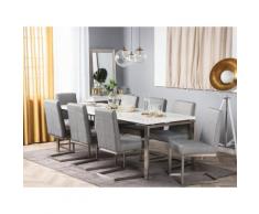 Tavolo da pranzo con struttura in acciaio e piano bianco 220x90cm ARCTIC II