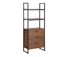 Libreria con 3 mensole color legno scuro e nero TIFTON